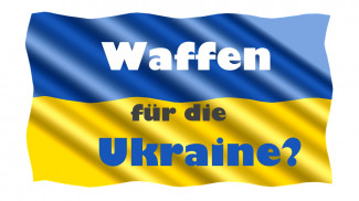 Ukrainische Flage mit Schrift 